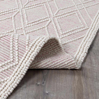 Soft Pink Wool Area Rug - Cozy Stylish Home Décor