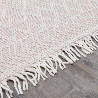 Soft Pink Wool Area Rug - Cozy Stylish Home Décor