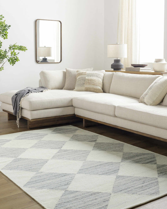 Light Gray Diamond Area Rug - Modern Home Decor by Vivir x Livabliss