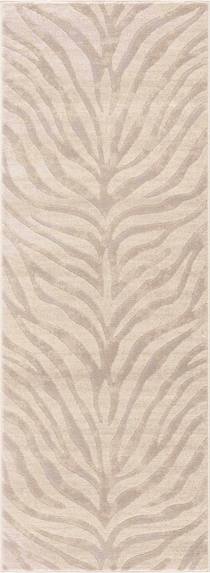 Beige Zebra Print Area Rug - Stylish Modern Manteca Design