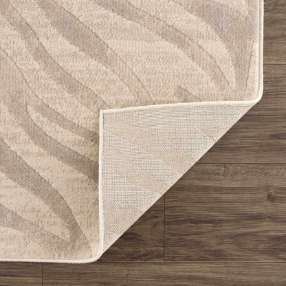 Beige Zebra Print Area Rug - Stylish Modern Manteca Design