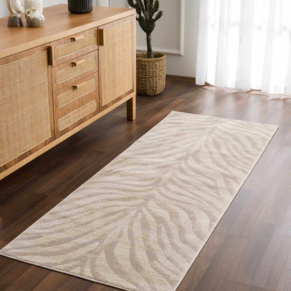 Beige Zebra Print Area Rug - Stylish Modern Manteca Design