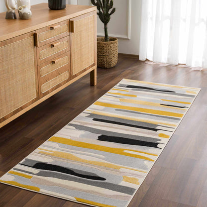 Southfields Mustard Area Rug - Stylish Soft Modern Home Decor
