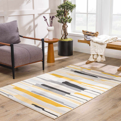 Southfields Mustard Area Rug - Stylish Soft Modern Home Decor