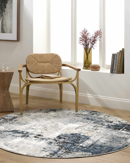 Blue Abstract Area Rug - Modern Stylish Design for Interiors