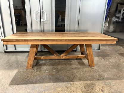 Harmony Leg Dining Table Handcrafted Solid Wood With Custom 1 Inch Or 2 Inch Tops