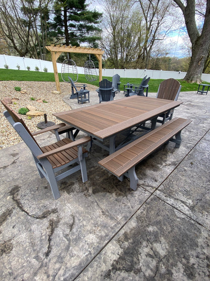 Ben Style Outdoor Bench All Weather HDPE Lumber Stainless Steel Hardware Durable Patio Seating