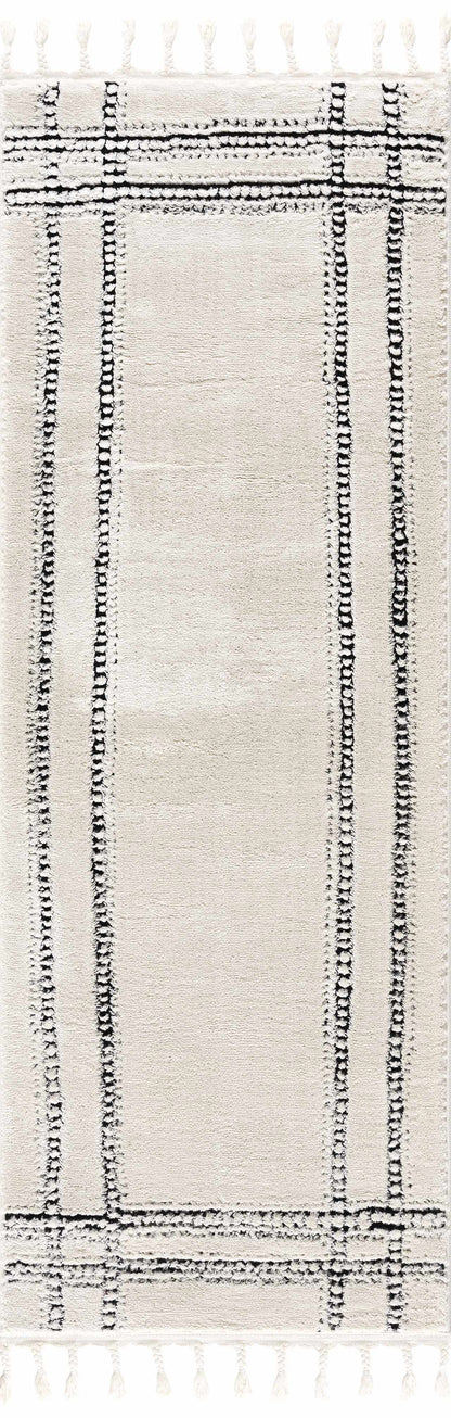 Modern Geometric Area Rug - Black and White Stylish Home Décor