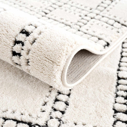 Modern Geometric Area Rug - Black and White Stylish Home Décor