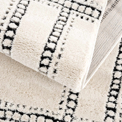 Modern Geometric Area Rug - Black and White Stylish Home Décor