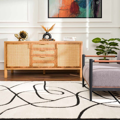 Geometric Area Rug - Azana Black White Modern Home Décor
