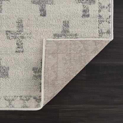 Modern Ivory Gray Area Rug - Swiss Cross Tigris Design for Stylish Interiors