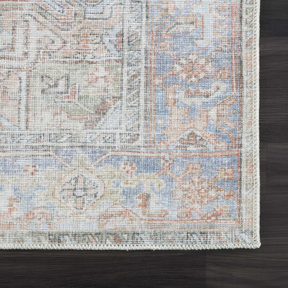 Washable Rust Area Rug - Stylish Durable Easy to Clean