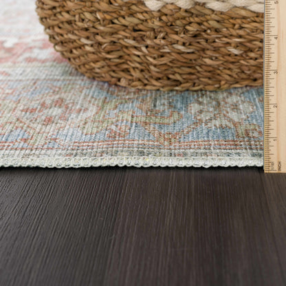 Washable Rust Area Rug - Stylish Durable Easy to Clean