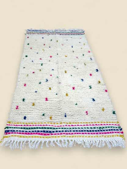 Moroccan Wool Berber Rug – Dihya Tribal Design with Fringe