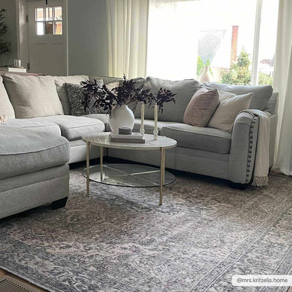 Dusty Blue Washable Rug - Soft Durable Greenpoint Collection