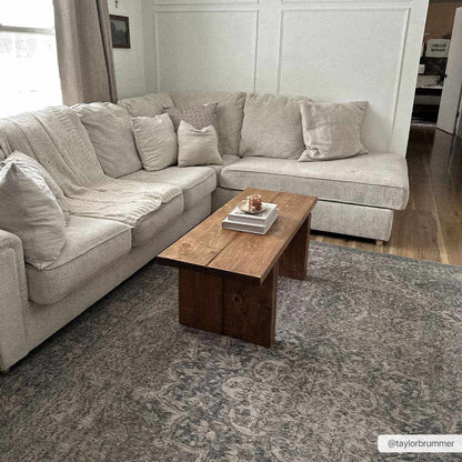 Dusty Blue Washable Rug - Soft Durable Greenpoint Collection
