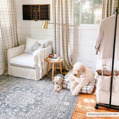 Dusty Blue Washable Rug - Soft Durable Greenpoint Collection