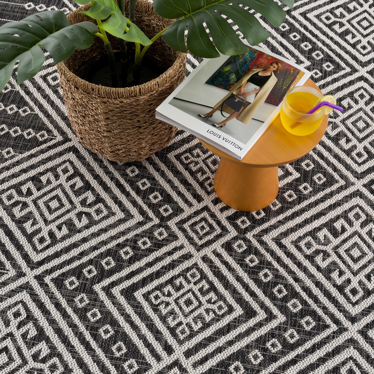 Frankville Performance Rug - Black and White All-Over Design for Stylish Interiors