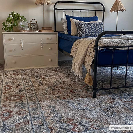 Washable Flat Pile Area Rug - Stylish  Easy to Clean