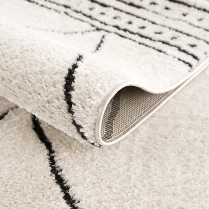 Geometric Area Rug - Black  White Modern Home Decor