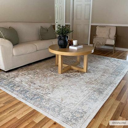 Heritage Washable Area Rug - Classic Flat Pile Design for Easy Care