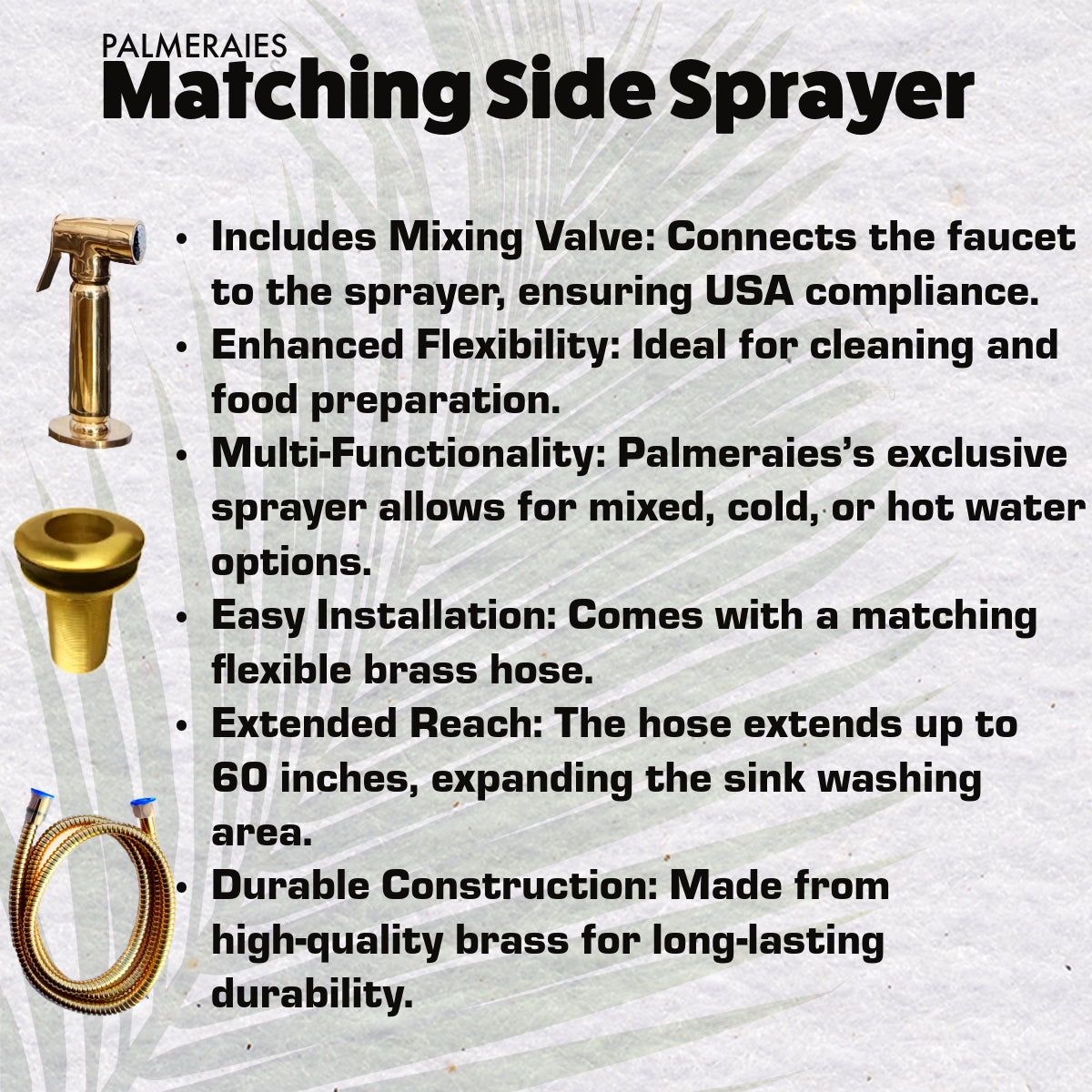 Unlacquered Brass Kitchen Faucet matching side sprayer