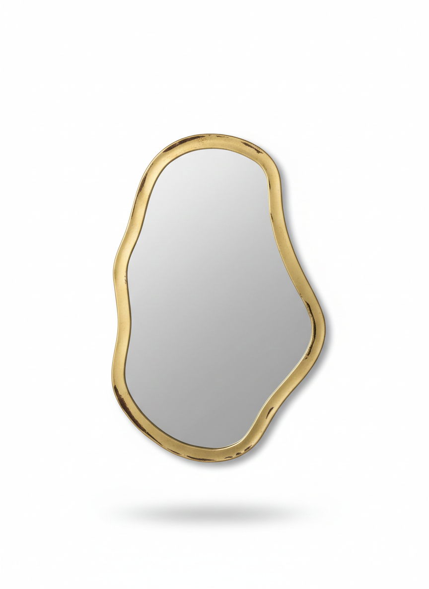 Organic shaped designer mirror