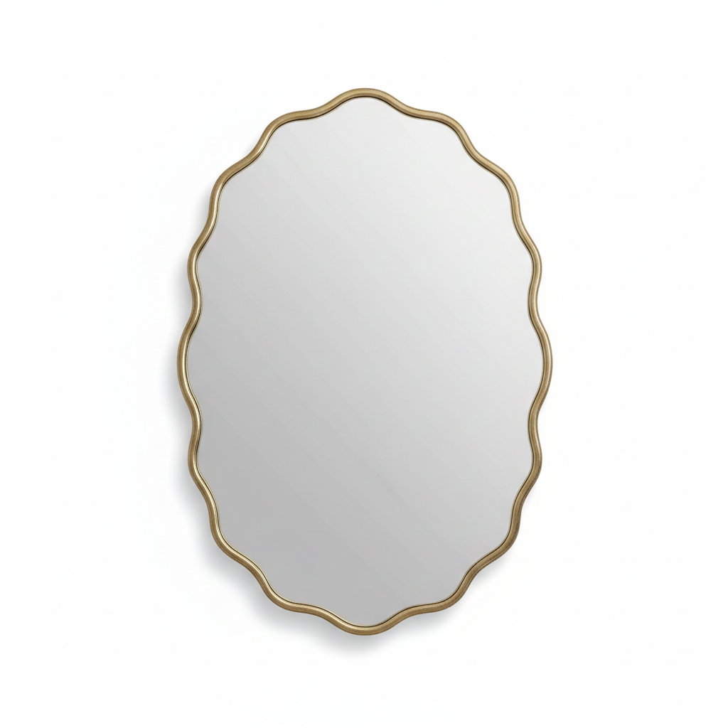 Brass Wavy Mirror - Oval Mirror