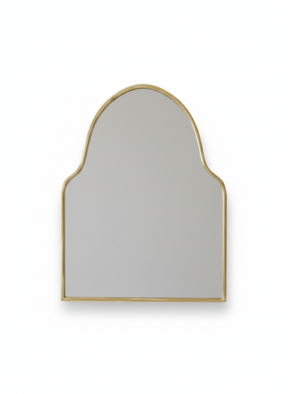Arched mirror with gold frame
