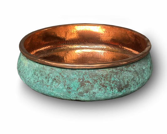 Green Patina Copper Sink - Oxidized Copper Sink Bathoom