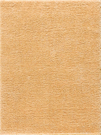 Washable Solid Gold Shag Rug - Luxurious Soft Area Rug for Any Room