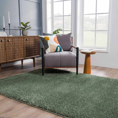Green Shag Rug - Washable Soft Cozy Home Decor