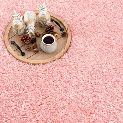 Pink Shag Rug - Washable Soft Cozy Home Decor