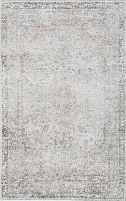 Washable Cream Area Rug - Soft Stylish Home Decor