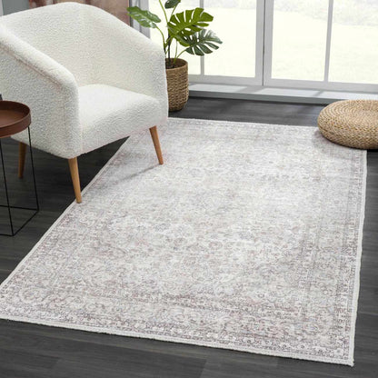 Washable Cream Area Rug - Soft Stylish Home Decor
