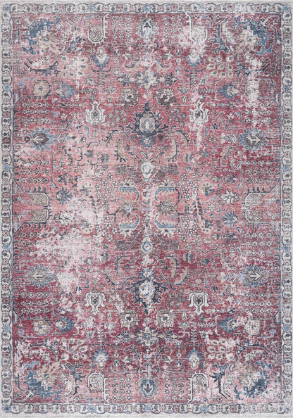 Burgundy Washable Area Rug - Soft Stylish Home Decor
