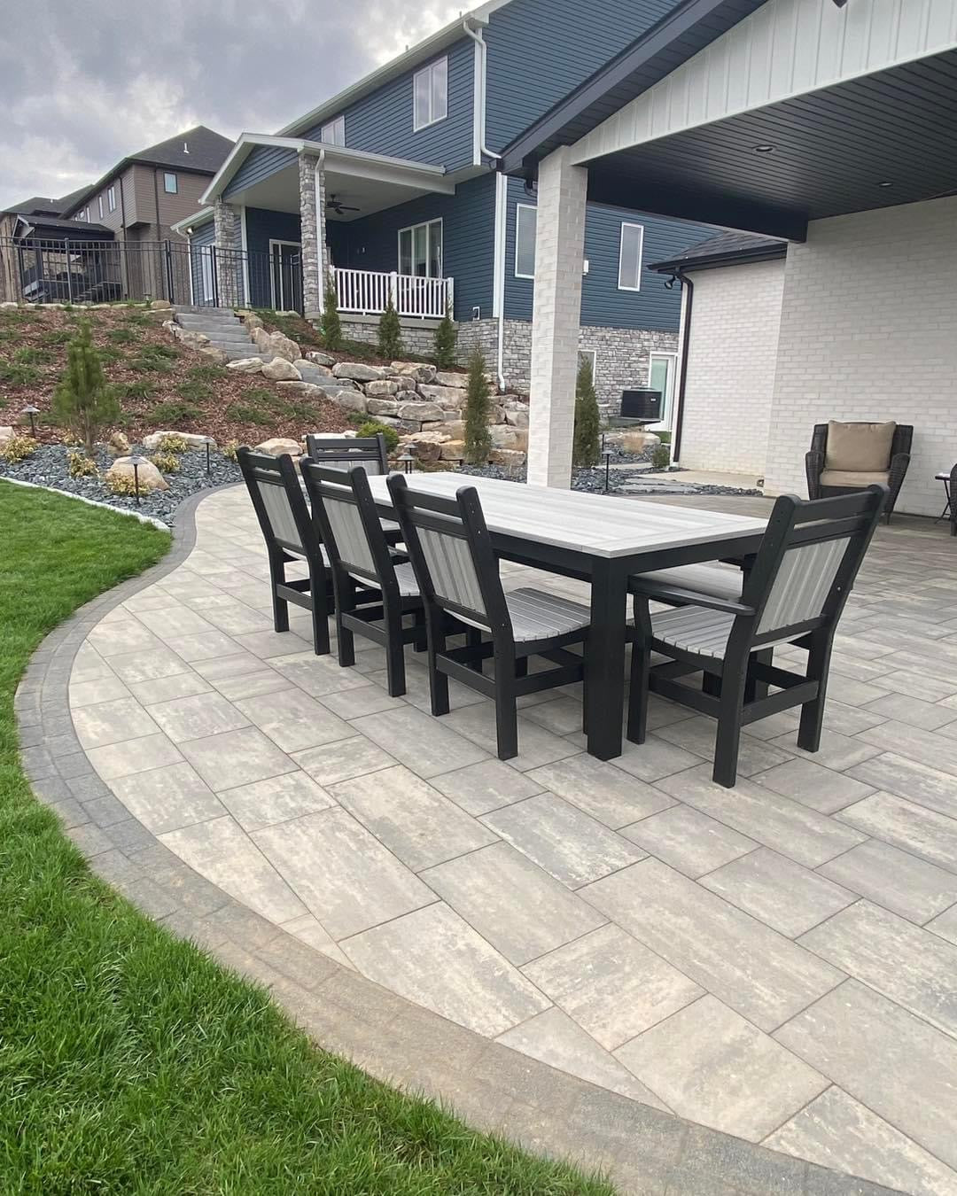 Post Leg Outdoor Dining Table Custom Made For Patio Durability And Weather Resistance