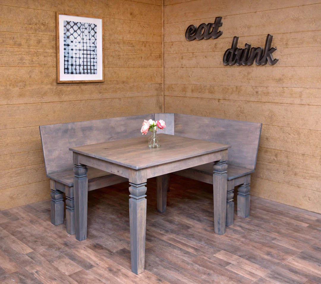 Square Farmhouse Dining Table With Java Legs Handcrafted Hardwood