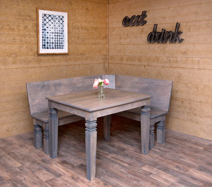 Square Farmhouse Dining Table With Java Legs Handcrafted Hardwood