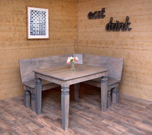 Square Farmhouse Dining Table With Java Legs Handcrafted Hardwood