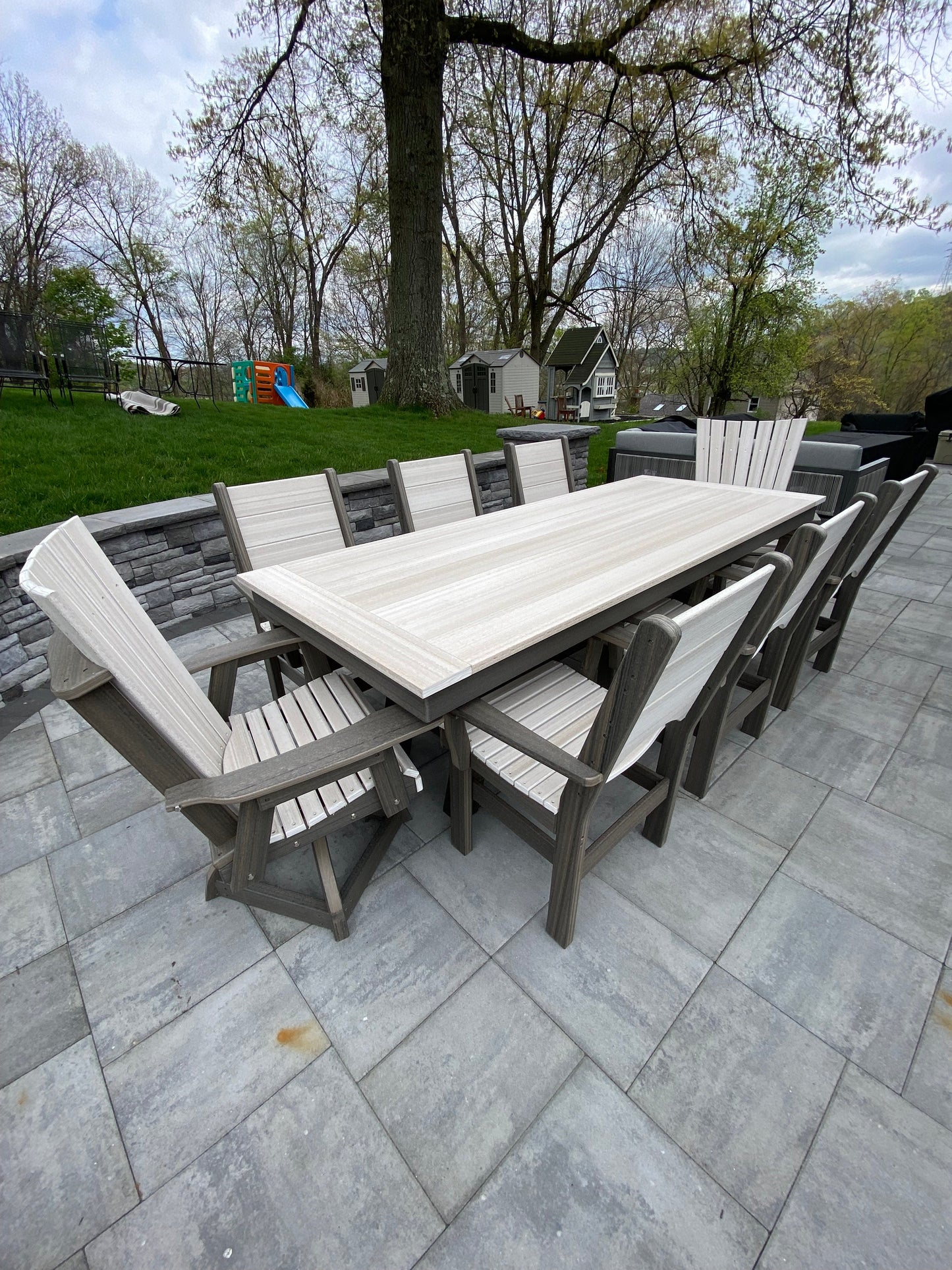 New England Style Swivel Chair With Arms Outdoor Patio Lounge