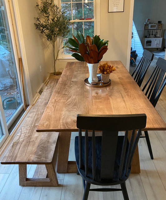 T Base Dining Table Handmade From Kiln Dried Maple Custom Built To Order