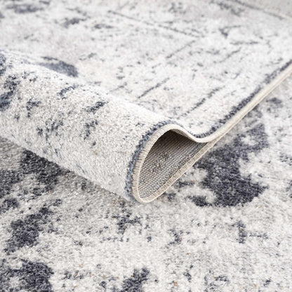Ivory Washable Flat Pile Rug - Hera Collection for Modern Decor