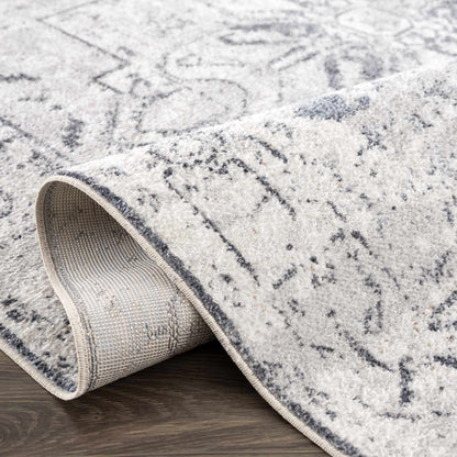 Ivory Washable Flat Pile Rug - Hera Collection for Modern Decor