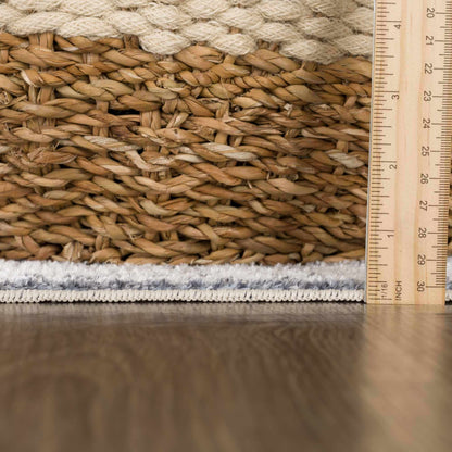 Ivory Washable Flat Pile Rug - Hera Collection for Modern Decor
