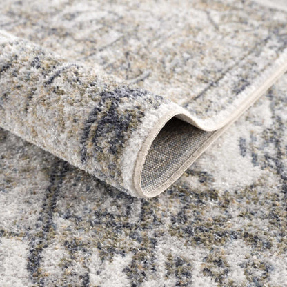 Hera Olive Washable Flat Pile Rug - Stylish  Easy to Clean
