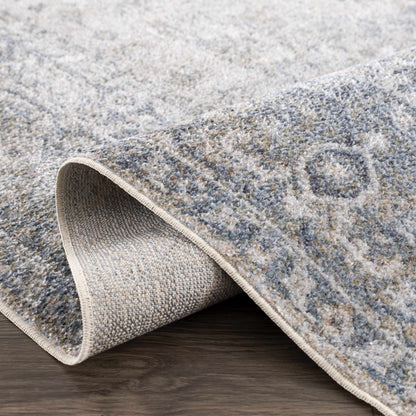 Washable Blue Flat Pile Rug - Stylish Durable Home Decor