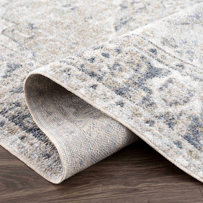 Washable Blue Flat Pile Rug - Stylish Durable Home Decor