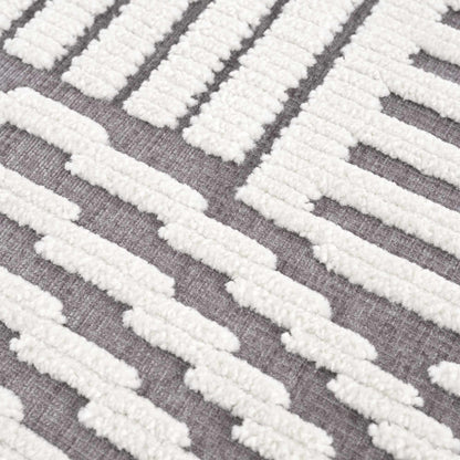 Colorful Kids Area Rug - Rainbow Washable Playroom Rug in Deron Gray